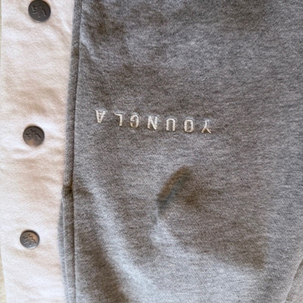YoungLA 225 Snap-Off Joggers Mens Large Gray White Tear Away Sweatpants YLA2204 - Picture 7 of 9